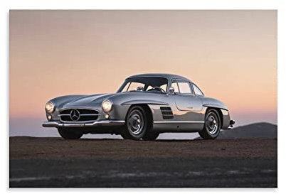 Vintage-Auto-Poster Mercedes Benz 300 Sl, Leinwand-Kunst, Poster und Wandkunst, Bilddruck, modernes Familien-Schlafzimmer, Deko-Poster, 30 x 45 cm