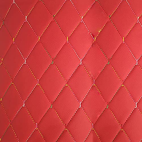 Gestepptes leder Polster Gesteppter Schaumstoff Mit Vinyl-Kornstruktur Vinyl Kunstleder Stoff Diamantfür Polstermöbel, Dachhimmel, Basteln, Nähen, Sofa, Handtaschendekorati(Size:1.5x20m,Color:Rot)