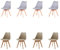 HJhomeheart Juego de 8 Sillas de Comedor, Patas de Madera Maciza, Funda Extraíble, Sillas de Cocina, Sillas Modernas (Gris+Beige-8)