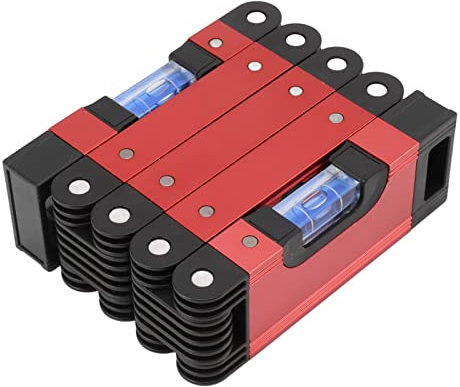 Uadme Klappbare Wasserwaage aus Aluminiumlegierung, Faltbares Füllstandsmessgerät, 28 Zoll, Multifunktions-Multi-Winkel-Holzbearbeitung, Genaue Magnetische 4-Level-Blasen