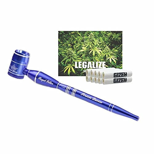 Screen Queen Aktivkohlefilter-Pfeife 170mm inkl. 10 Filter und Sticker (Blau)