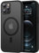 TENDLIN Magnetic Case Compatible with iPhone 12 Pro Max Case [Compatible with MagSafe] Translucent Matte Hard Back with Soft Silicone Bumper Comfortable Case (Black)