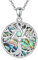 YAFEINI Baum des Lebens Kette für Damen Mädchen 925 Sterling Silber David Stern Anhänger Halskette Abalone Muschel Baum Schmuck Geschenk (Abalone Muschel)