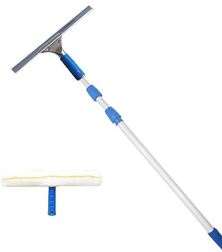 Limpiacristales Limpiacristales Telescópico 1.2/2.4/3.6/4.5 6m, Escobilla De Ventana Ajustable 2 En 1 Con Accesorios, Para Ventanas/Cristales De Casa Y Coche En Interiores Y Exteriores ( Size : 3.6m/1