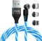 Statik 360 GloBright - Caricatore magnetico per cellulare, con cavo di ricarica illuminato a LED, colore blu, 1 m