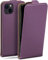 moex Flip Case für iPhone 15 Hülle klappbar mit 360 Grad Schutz, Handyhülle mit Displayschutz, PU Leder Handytasche Lederhülle, Flip Case Cover Klapphülle, Lila
