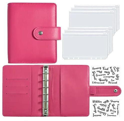 KOSTEN A7 Budget Binder Set Mini Geld Organizer Für Bargeld Füllen Umschlag System Planer Binder Mit Taschen-I Set Mit 2 Aufkleber