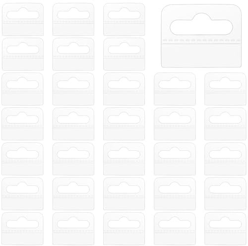 Teaaha 200 Stück Eurolochaufhänger, Selbstklebend Transparente Aufhänger Mit Schlitz Löchern, Durchsichtige Aufhängelaschen, Hängen Tabs Für Verkaufsartikel Laden Einzelhandel Display(4,5 X 3,5cm)