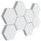 SILENT4® Schallabsorber Wand Set HEXAGON, 8 Elemente aus Akustikvlies, Klebemontage, Akustikbild Weiß, besserer Sound durch Akustikplatten für Büro, Homeoffice und Gaming