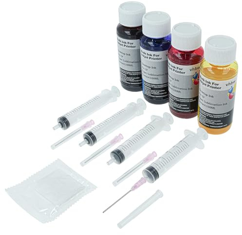 vhbw 4X Sublimationstinte kompatibel mit Ricoh Aficio SG 2010L Sublimationsdrucker - Refillset Cyan, Magenta, Yellow, Schwarz, 100ml