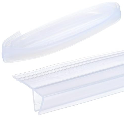 Shower Door Seal Strip for 6-12mm Glass, Clear Bath Shower Screen Door Seal Strip Covers up to 12mm Gap - 300CM Adjustable Shower Screen Seal Replacement (F, 8~10mm)