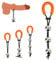 Soarvlorfy Silikon Schwamm Penisring Verstellbarer Hodenring mit Metall Beads Hodengewicht CBT Bondage Hodensack Penis Anhänger Schwer Cockring Ball Stretcher Sex Toys für Männer,Orange,3 Ball/25mm