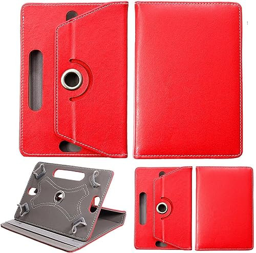 World biz Universal 8 inch Tablet Case, PU Leather Stand Case Folio Cover 360° Rotating Case Fits for All 8.0 Inch Samsung, Lenovo, Acer, Huawei, Sony, iPad, Toshiba Android Tablets Devices (Red)