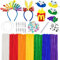 YYUENG TAK 210 Stück Pfeifenreiniger Bastelset Regenbogen Farben（Haarbands，Haarclips，Selbstklebende Wackelaugen),Pfeifenputzer Bunt zum Basteln,Pfeifenreiniger zum Basteln Bunt für DIY Projekte