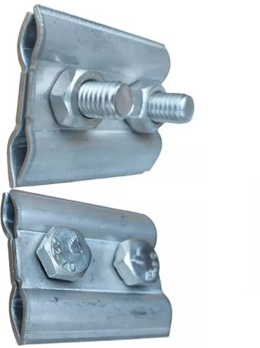 PAG Turbo GmbH® - Blitzschutz Blitzableiter Material, Tiefenerder, Φ8 Aluminium Draht, Halter, Klemmen, Verbinder (Parallelverbinder Edelstahl)