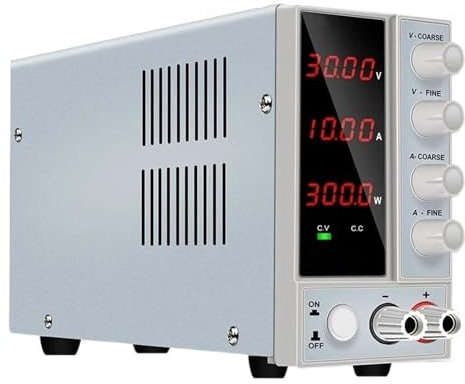 EVBELGBPZ Fuente de alimentación CC 30V 10A, estabilizador y regulador de Voltaje, conmutación de alimentación CC 60V 5A(3Digits 30V 10A)