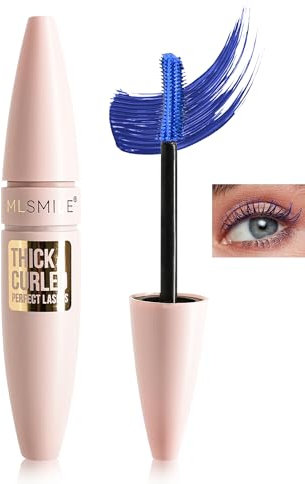Wasserfeste Mascara, blau, Volumen-Mascara, falsche Wimpern, doppelseitiger Bürste, Biegung und Länge, lang anhaltend, kein Smudge, kein Verstopfen, Volumen und Länge, Make-up, Geschenk für Damen, 05