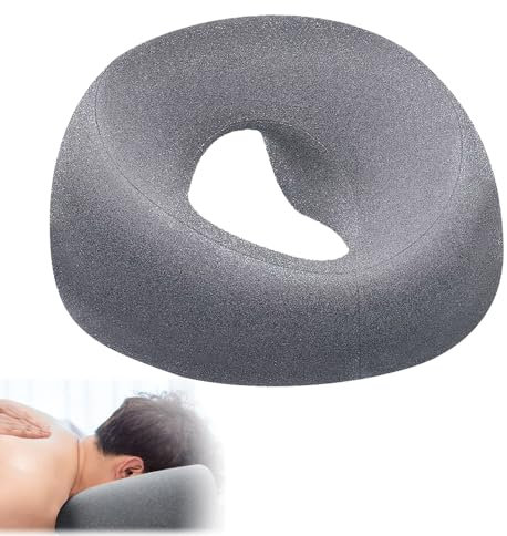 KBIBCK Almohada de Masaje Boca Abajo,Reposacabezas de Cama de Masaje,Almohada De Masaje Facial,Almohada Forma De U,Reposacabezas De Masaje (Gris Oscuro) (Gris)