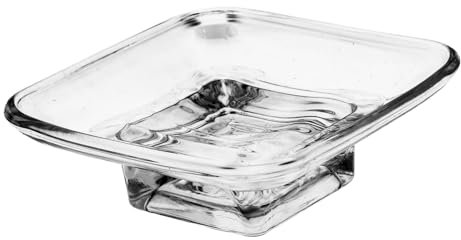 FONDOTIN Soap Dish Soap Container Soap Holder Bathroom Tray Countertop Vanity Trays for Bathroom Sink Tray Bathroom Soap Tray Sink Sponge Holder Small Dish Soap Glass Transparent