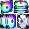 DS - Ventiladores RGB de 120 mm, paquete de 6 ventiladores LED de refrigeración para carcasa de PC blanca y negra, enfriador de CPU y sistema de radiadores