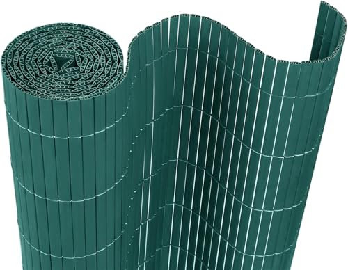 VA-Cerulean PVC Sichtschutzmatte Sichtschutzzaun 200x1000CM, Grün, Outdoor Sichtschutz mit verstärkten Lamellen, Zaunblende Windschutz UV-Beständig für Garten Balkon Fences Terrasse Zubehör