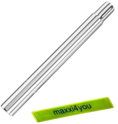 Humpert Ergotec Alu Kerzensattelstütze Ø 30.0mm / Länge 300 mm in Silber inkl. maxxi4you Reflexband