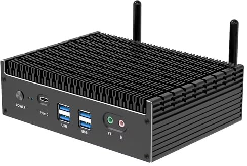 MeekRhynche Fanless Mini PC,13th Gen i7-1355U(up to 5.0GHz), Wind 11 Pro, Dual 2.5G LAN, Thunderbolt 4, PCIe 4.0 NVMe, WiFi 6, 4K Triple Display, Ultra-Compact and Quiet Office/Gaming PC