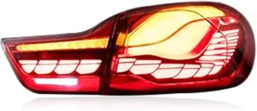 KLBVFDYAN Auto Rücklicht Komplettsets für BMW M4 F82 F83 F32 F33 F36 2014-2020, Hinten Rückwärts Bremse Rückleuchten Anzeige Bremsleuchte Lampe,A/2pcs Red