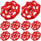 Gatuida 10 pièces Poignée de Vanne Fonte de Roue de Commande Décorative Rouge Robuste et Pratique pour Robinet et Système de Tuyauterie