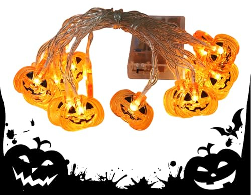 Halloween Lichtkette - Geisterkürbis Dekorative Beleuchtung Kette,Dekoration Für Baum Wand Patio Innengarten Fensterbrett