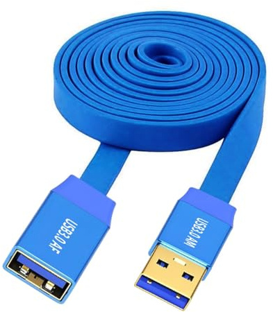 innov8 Ultra Flat USB 3.0 Extension Cable – Type A Male to Female | 5Gbps High-Speed Data Transfer | Slim Flexible Cord for SSD, HDD, Keyboard, Camera, Laptop, PC – Black (1m)