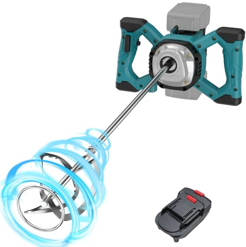 IMAYCC1000W Malaxeur Mortier Colle Sans Câble,Malaxeur Beton,Melangeur Beton 21V Avec 6 Vitesses,Betonniere Électrique Pour Mélanger Aliments,Plâtre,Ciment,Mortier (Ne Contient Pas de Batterie)