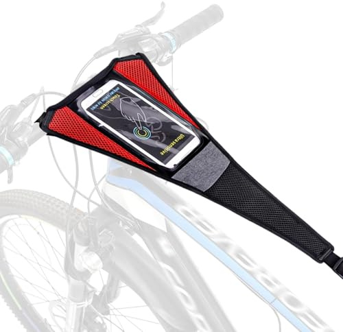 Schweißfänger für Fahrrad Rollentrainer, Rollentrainerzubehör Anti-Schweiß Saugfähig Atmungsaktiv Schnell Trocknend, für Rennrad und Mountainbike (Mit Handytasche)