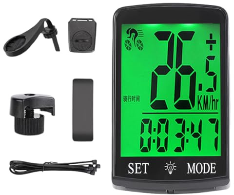 Fahrrad Kilometerzähler,Kabelloser Fahrradtacho | Digitaler Wasserdichter Fahrradcomputer Mit Beleuchtung Zur Leistungsmessung Für Rennräder, Mountainbikes, ATV & Scooter