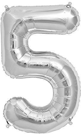 SHATCHI 16 Letters Numbers Foil Balloons Air Filled Self Inflating Birthday Anniversary Wedding Party Banner Decorations, Silver