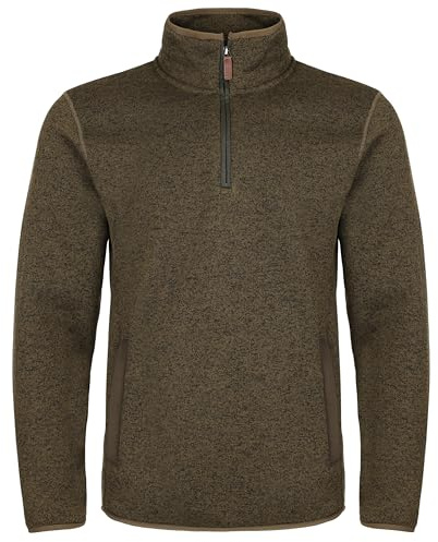 Fort - Easton Pullover - XL - Green Work Fleece - Quarter Zip - Mens Fleece Jumpers - Zipped Pockets - Comfortable & Durable - Winter Workwear