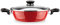 VITREX ® Marseille tartera de 24 cm roja + tapa de cristal, antiadherente doble capa, acero vitrificado, apta para todo tipo de cocinas, incluido inducción, apta para lavavajillas, mangos ergonómicos