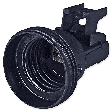 E27 Lampenfassung Kunststoff (PBT), Gewindefassung mit Halterung, Sockel mit 4,2 mm Schraubenloch Schwarz