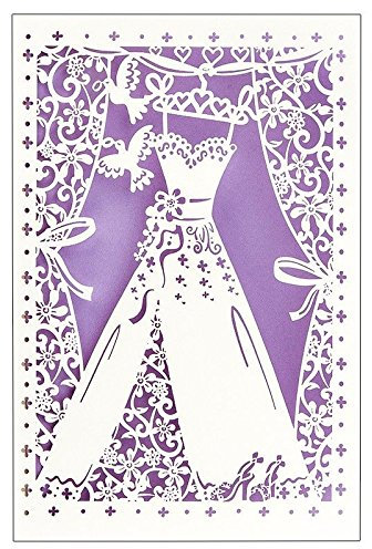 Ideen mit Herz Hochzeitskarte | 12 cm x 18 cm | Mit farbigem Einleger & Umschlag | Grußkarte für Hochzeit | Glückwunsch-Karte | Motiv: Brautkleid, Vermählung, Hochzeitskleid (Design 5)