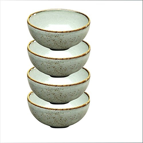 Dipschale 4er Set |Schälchen | Dessertschale NATURE COLLECTION | Steinzeug | Grau - STONE | Ø 11,5 cm