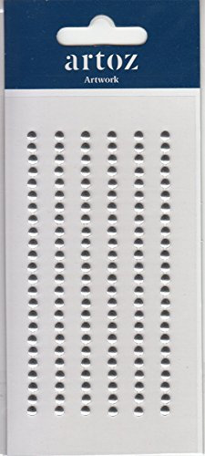 Artoz Artwork Strass Sticker (Halbperlen flach) 185620-149 3 mm Silber metallisch glänzend, rund