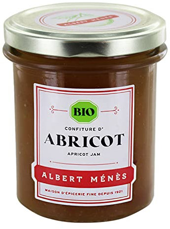 Albert Ménès - Les Confitures BIO - pots de Confiture d'Abricot BIO - 230g - Lot de 3