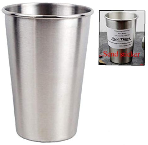 350ml in Acciaio Inox Pint Coppe per Il Succo di Birra Acqua caffè tè Parete in Metallo Singolo Tumblers Impilabile, Anticaduta Durevole Bere Tazza per Il Campeggio Esterno