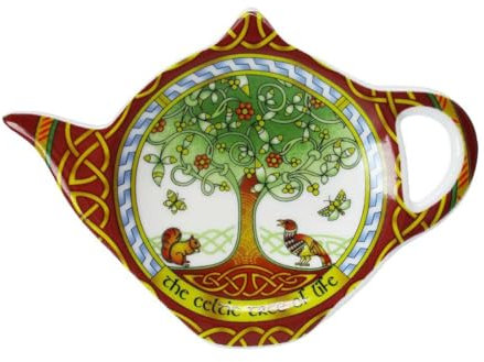 Soporte para bolsitas de té (porcelana, 8 x 11 cm), diseño de árbol celta