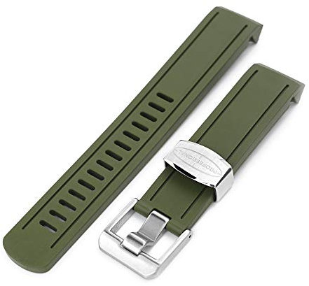 Crafter Uhrenarmband aus Gummi, kompatibel mit Seiko Sumo SBDC001, Militärgrün, 20 mm