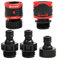 Eden 95210 Premium-Gartenschlauchverschraubung, Schnellanschluss mit Wasserstop- und Verriegelungsfunktion, 5-teiliges Set