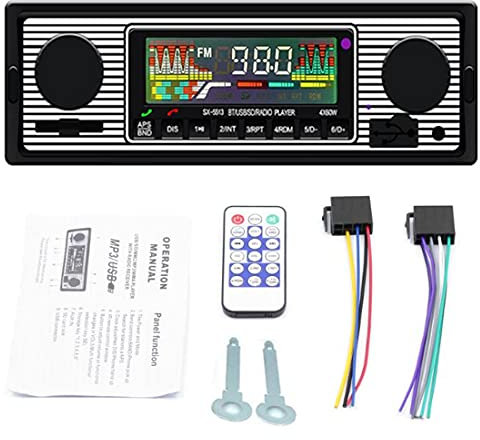 Autoradio Bluetooth, Radio para automóvil con USB/SD/AUX, FM con Audio para automóvil, Reproductor Multimedia MP3 Reproductor de MP3 Digital Llamadas Manos Libres con Control Remoto inalámbrico