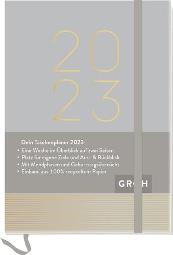 Taschenplaner 2023 (Streifen): Terminplaner a6 mit Wochenansicht, Ferienterminen, Jahresübersichten 2023/2024 und Mondphasen