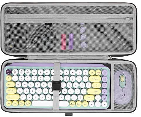 GEEKRIA 75% Tastaturgehäuse, Hartschalen -Reisebeutel für kompakte 84 Taste mechanische Spieltastatur, kompatibel mit Logitech Pop -Tasten mechanisch -Wireless, MX MECIPICAL MINI Wireless