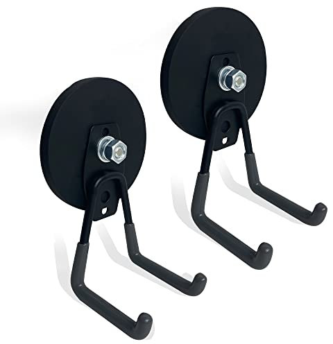 TSUYA Ganci magnetici resistenti, 20,4 kg, ganci magnetici da garage, ganci per appendere attrezzi da giardino, tubo di prolunga per utensili elettrici, organizzazione di officine, esterni e interni
